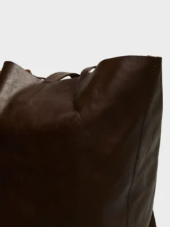 Læder Tote Bag i Brun