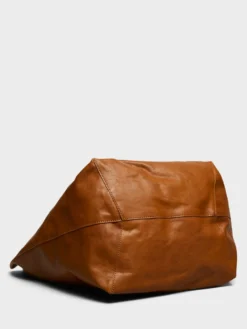 Læder Tote Bag i Cognac