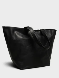 Læder Tote Bag i Sort