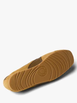 Leather-Trimmed Ruskind Sneakers i Ocra