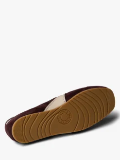 Leather-Trimmed Ruskind Sneakers i mørkelilla
