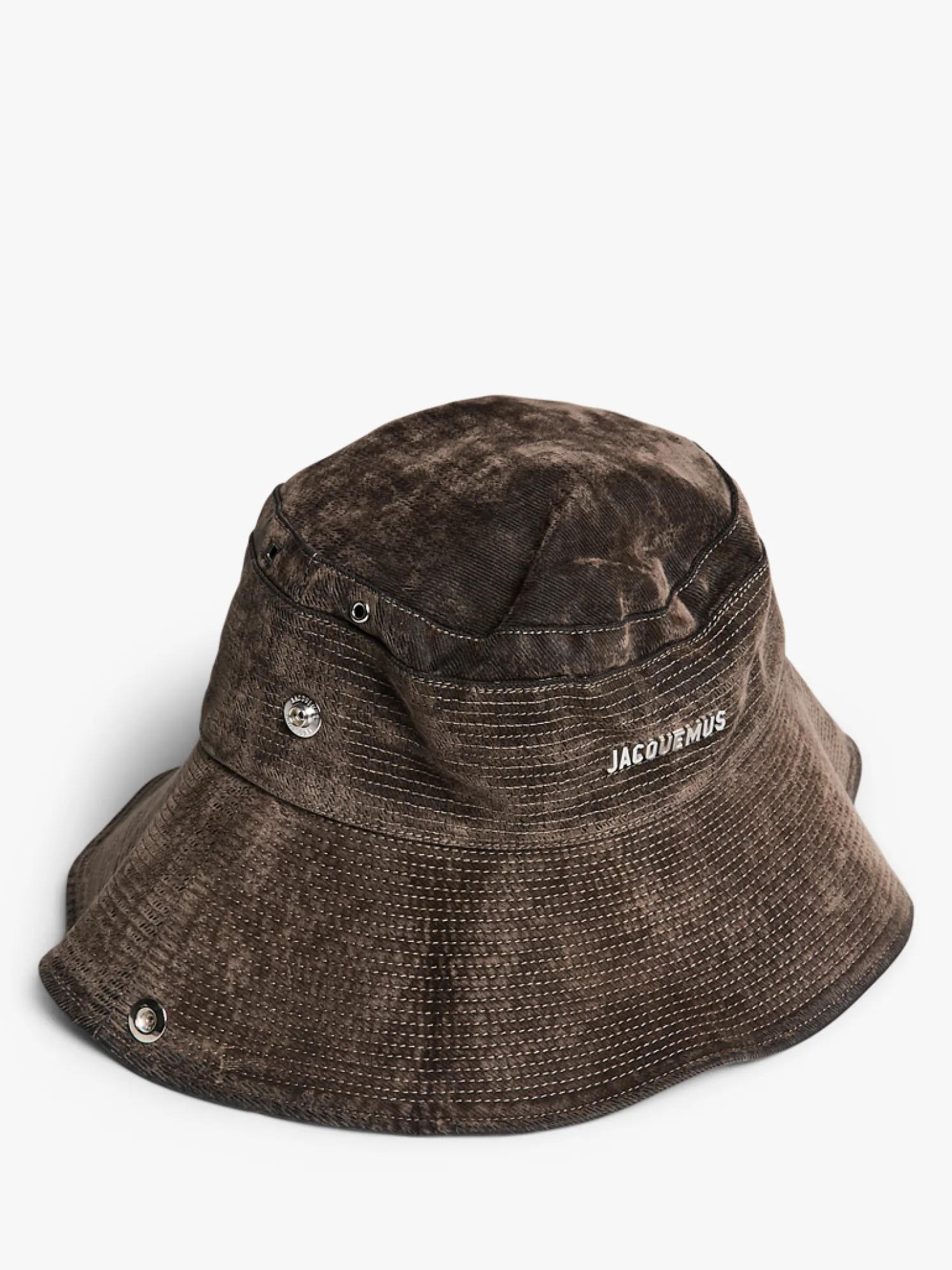 Le Bob De-Nimes Velvet Bucket Hat i Khaki