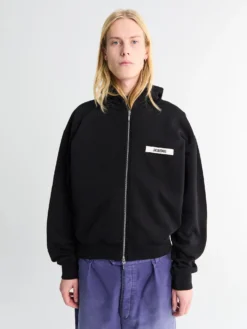 Le Hoodie Zip Gros Grain i Sort