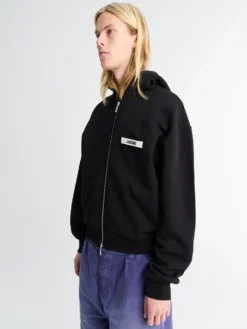 Le Hoodie Zip Gros Grain i Sort