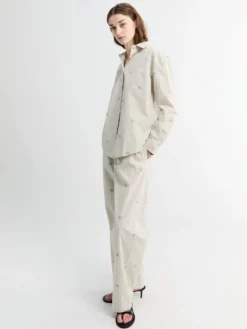 Le Pantalon De Pyjama i Jacquard Lamb Stribes Log