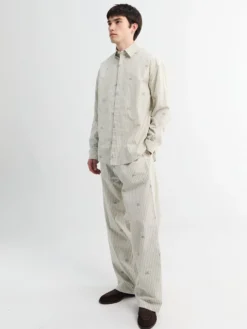 Le Pantalon De Pyjama i Jacquard Lamb Stripes Log
