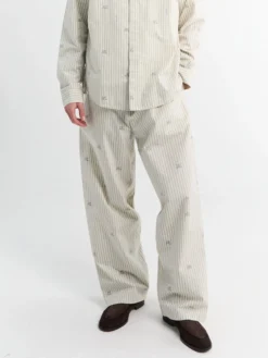 Le Pantalon De Pyjama i Jacquard Lamb Stripes Log