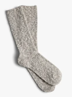 Light Slub Crew Socks i Mellemgrå