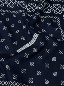 Line Pattern Bandana i Navy