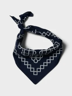 Line Pattern Bandana i Navy