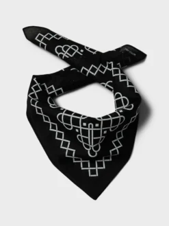 Line Pattern Bandana i Sort