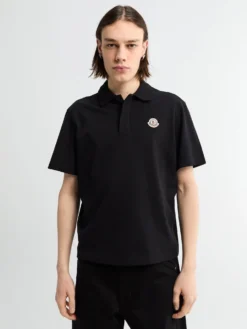 Logo Polo T-shirt i bomuldspiqué i Sort