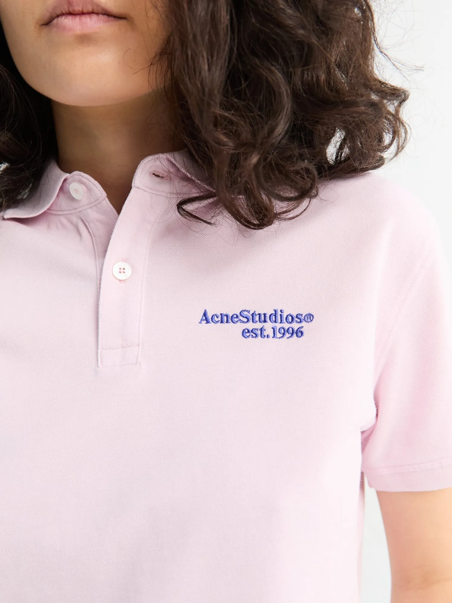 Logo Polo T-shirt i Pale Pink