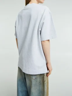 Logo T-shirt i Pale Grey Melange