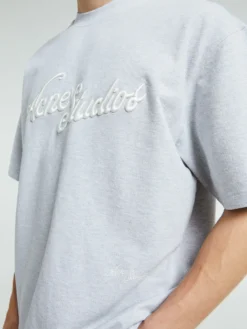 Logo T-shirt i Pale Grey Melange