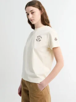 Logo T-shirt i Råhvid