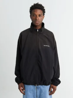 Logo Zipper Jacket i Sort