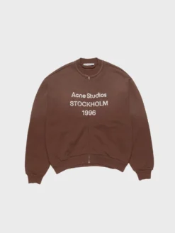 Logo Zip Sweatshirt i Chokoladebrun
