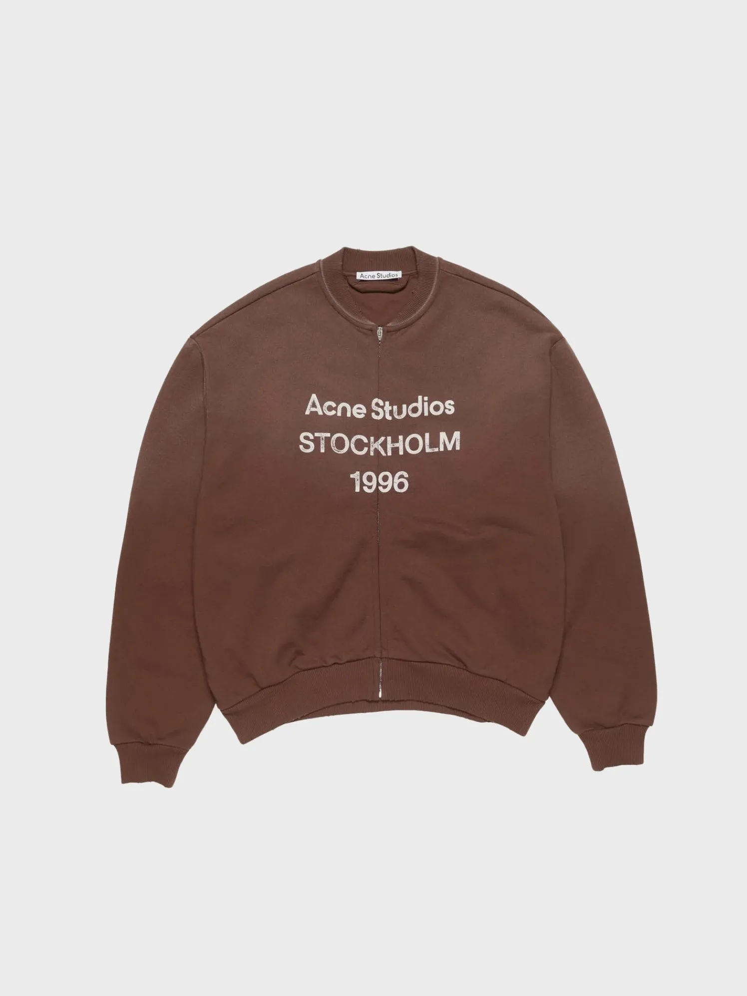 Logo Zip Sweatshirt i Chokoladebrun