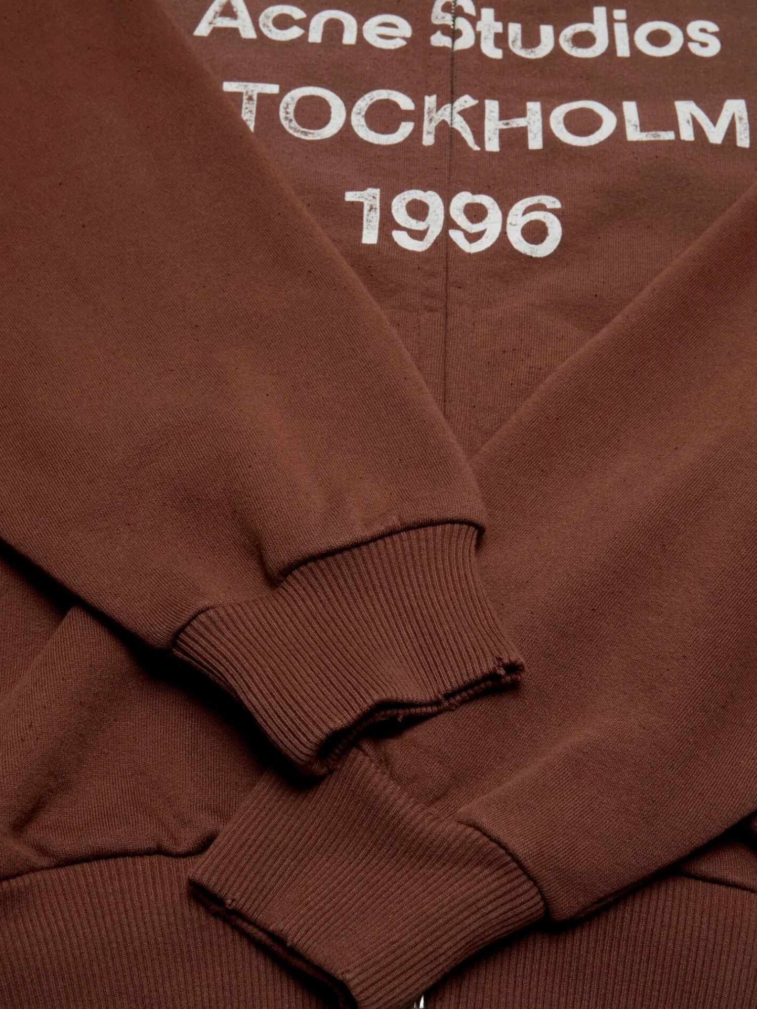 Logo Zip Sweatshirt i Chokoladebrun