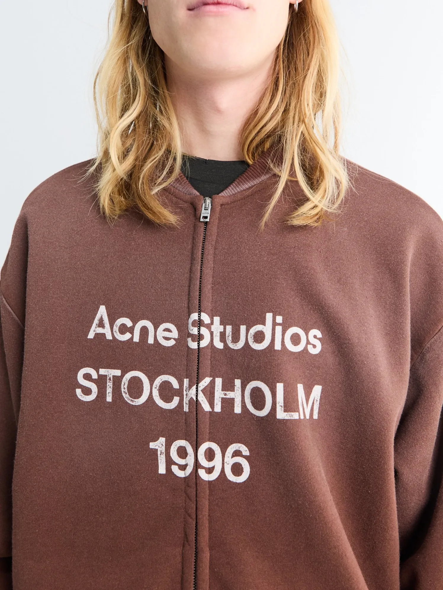 Logo Zip Sweatshirt i Chokoladebrun