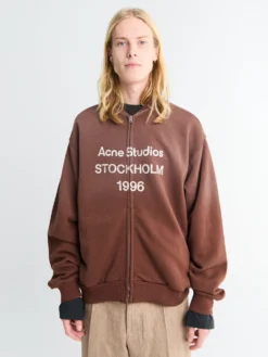 Logo Zip Sweatshirt i Chokoladebrun