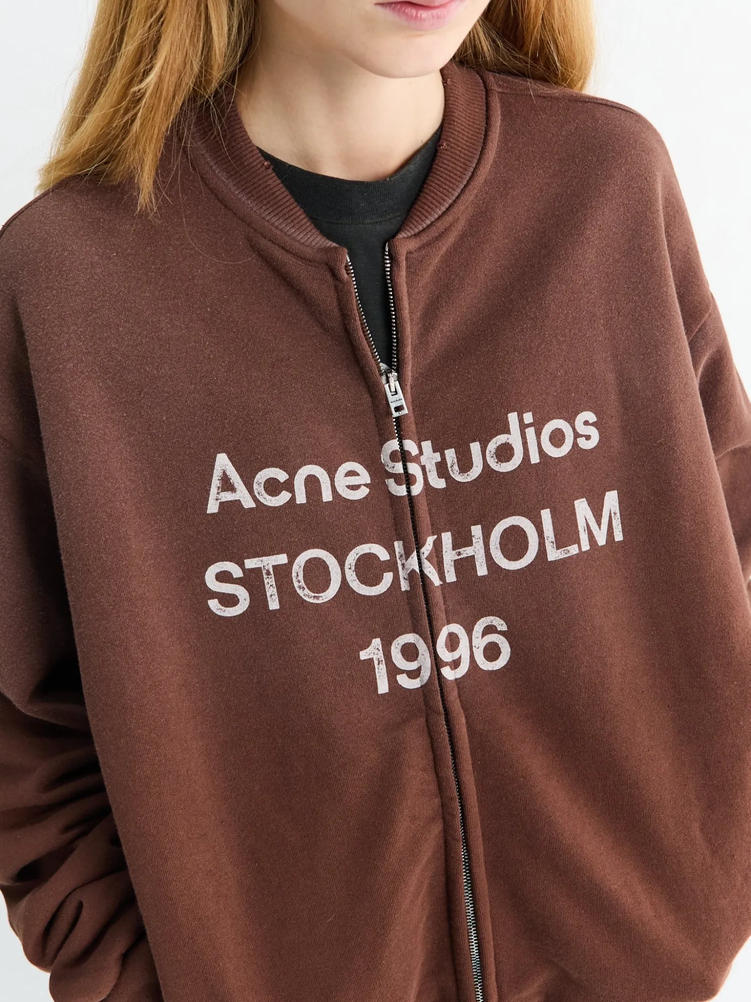 Logo Zip Sweatshirt i Chokoladebrun
