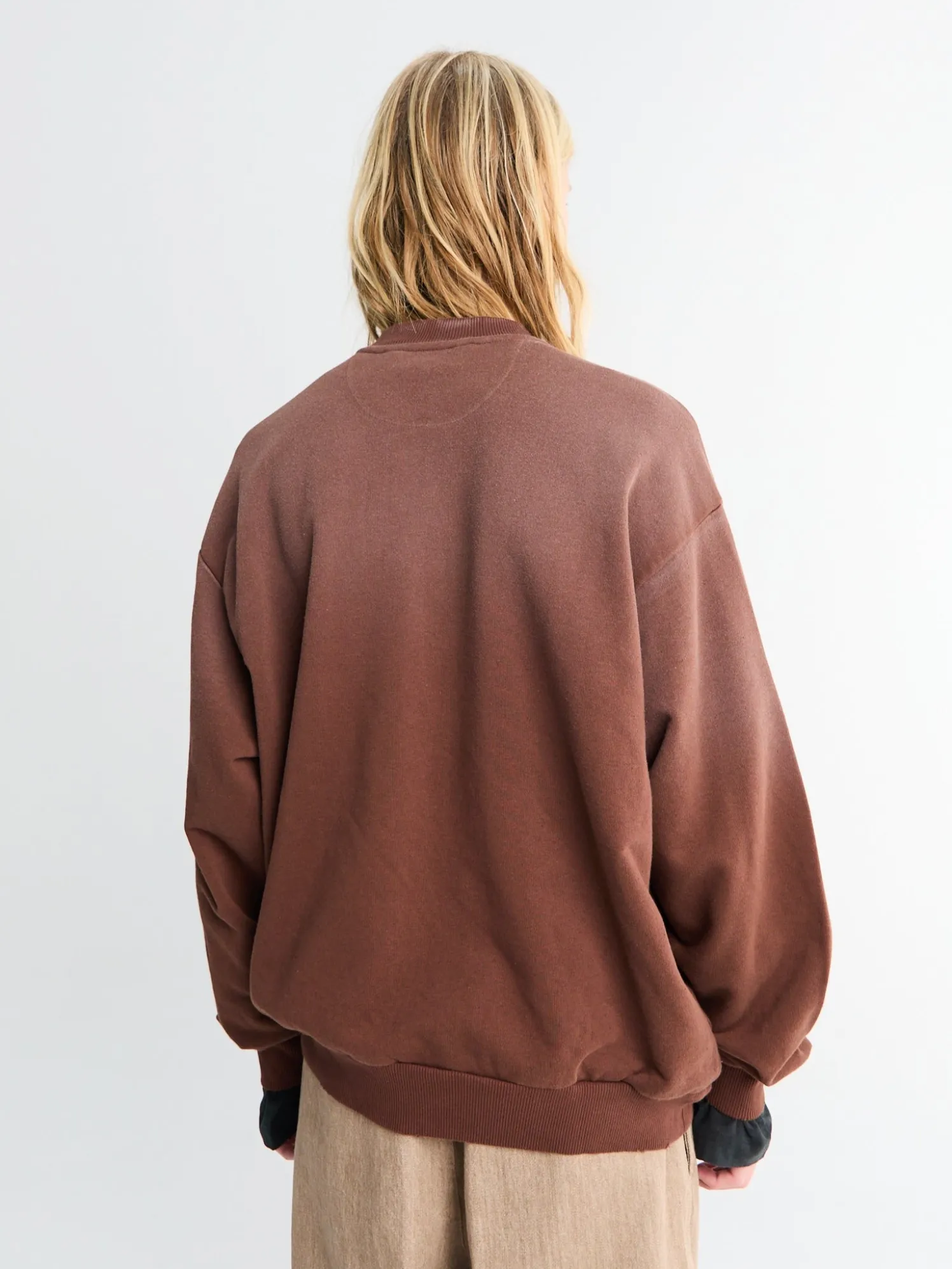 Logo Zip Sweatshirt i Chokoladebrun