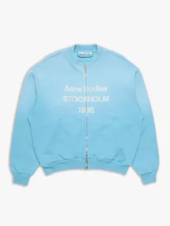 Logo Zip Sweatshirt i Kornblomstblå