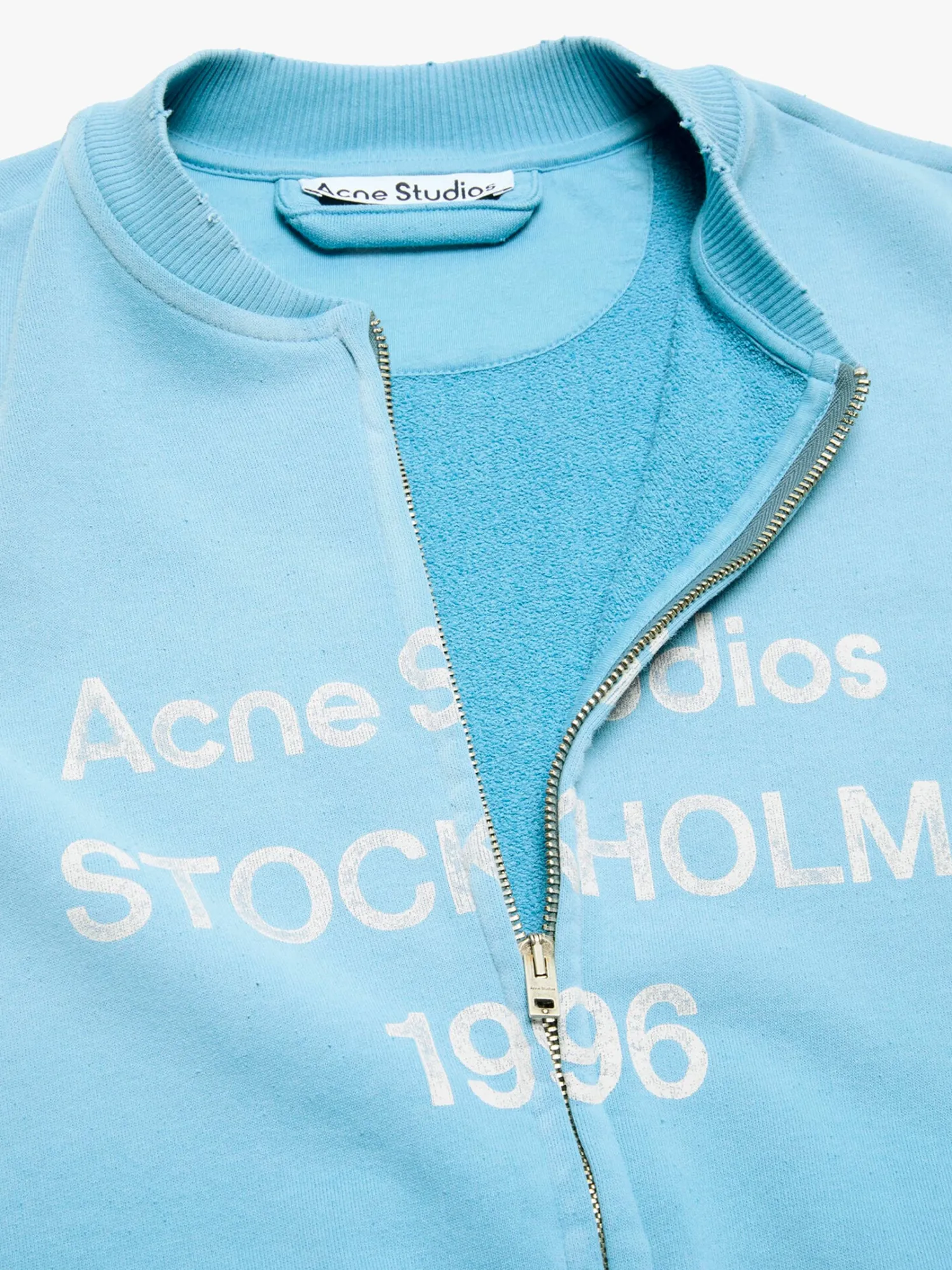 Logo Zip Sweatshirt i Kornblomstblå