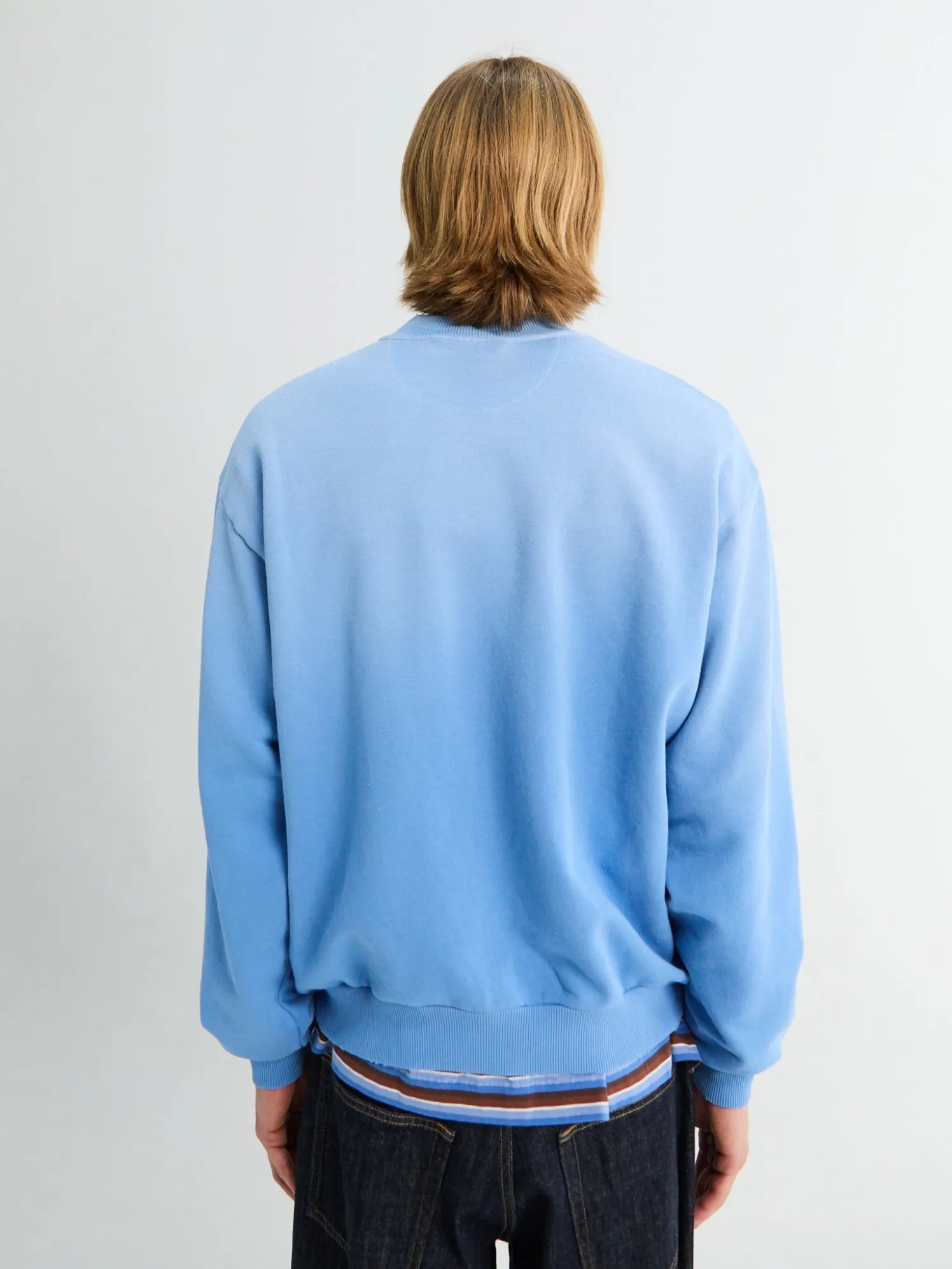 Logo Zip Sweatshirt i Kornblomstblå