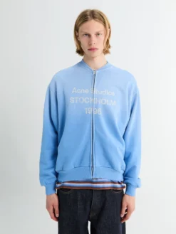 Logo Zip Sweatshirt i Kornblomstblå