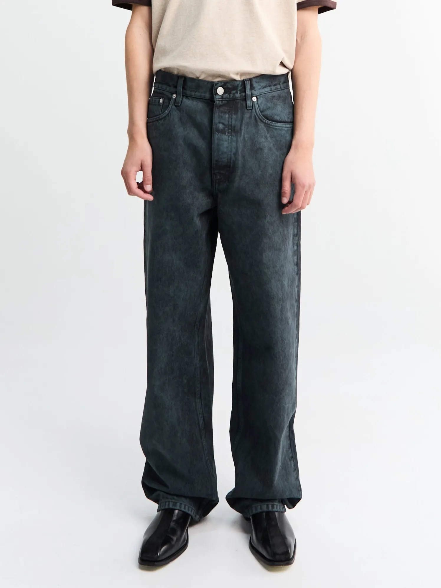 Loose Fit Jeans i Petrol