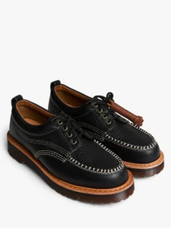 Lowell 4 Eye Shoe i Sort Wild Grain