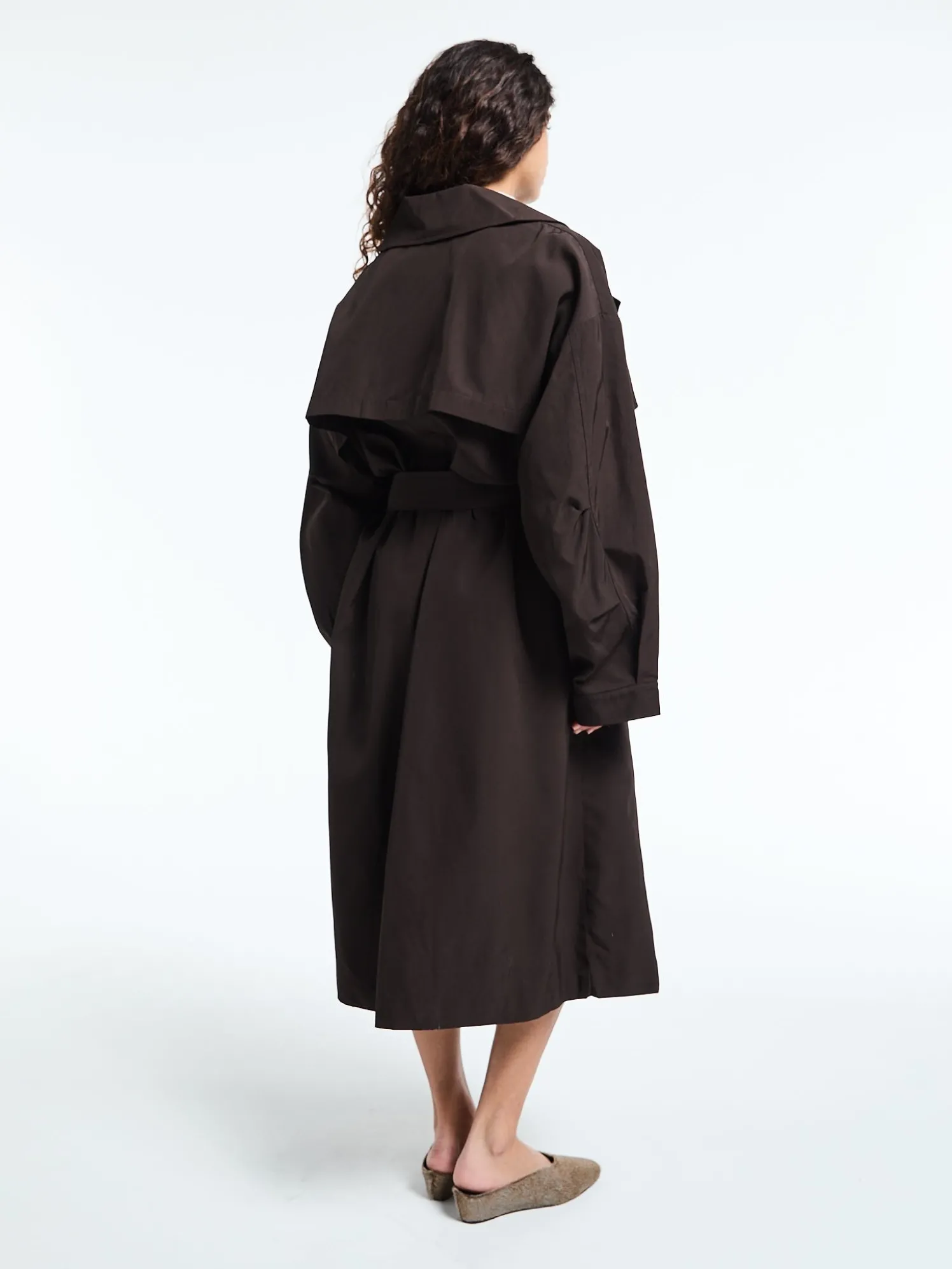Mavis Oversized Trench Coat i Brun