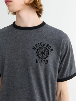 Meleret kortærmet T-shirt i Sort