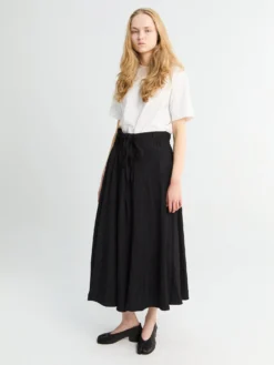 Messina Gathered Wrap Skirt i Sort