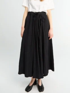 Messina Gathered Wrap Skirt i Sort