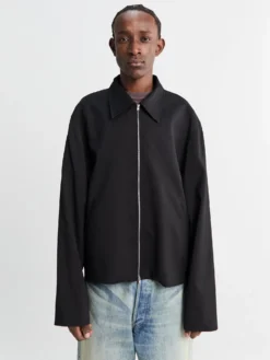 Mini Jacket i Black Worsted Wool