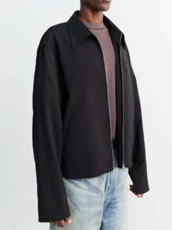 Mini Jacket i Black Worsted Wool