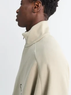 Modern Fit Fleece Track Jacket i Abbey Stone