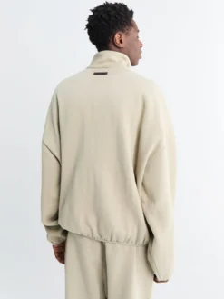 Modern Fit Fleece Track Jacket i Abbey Stone
