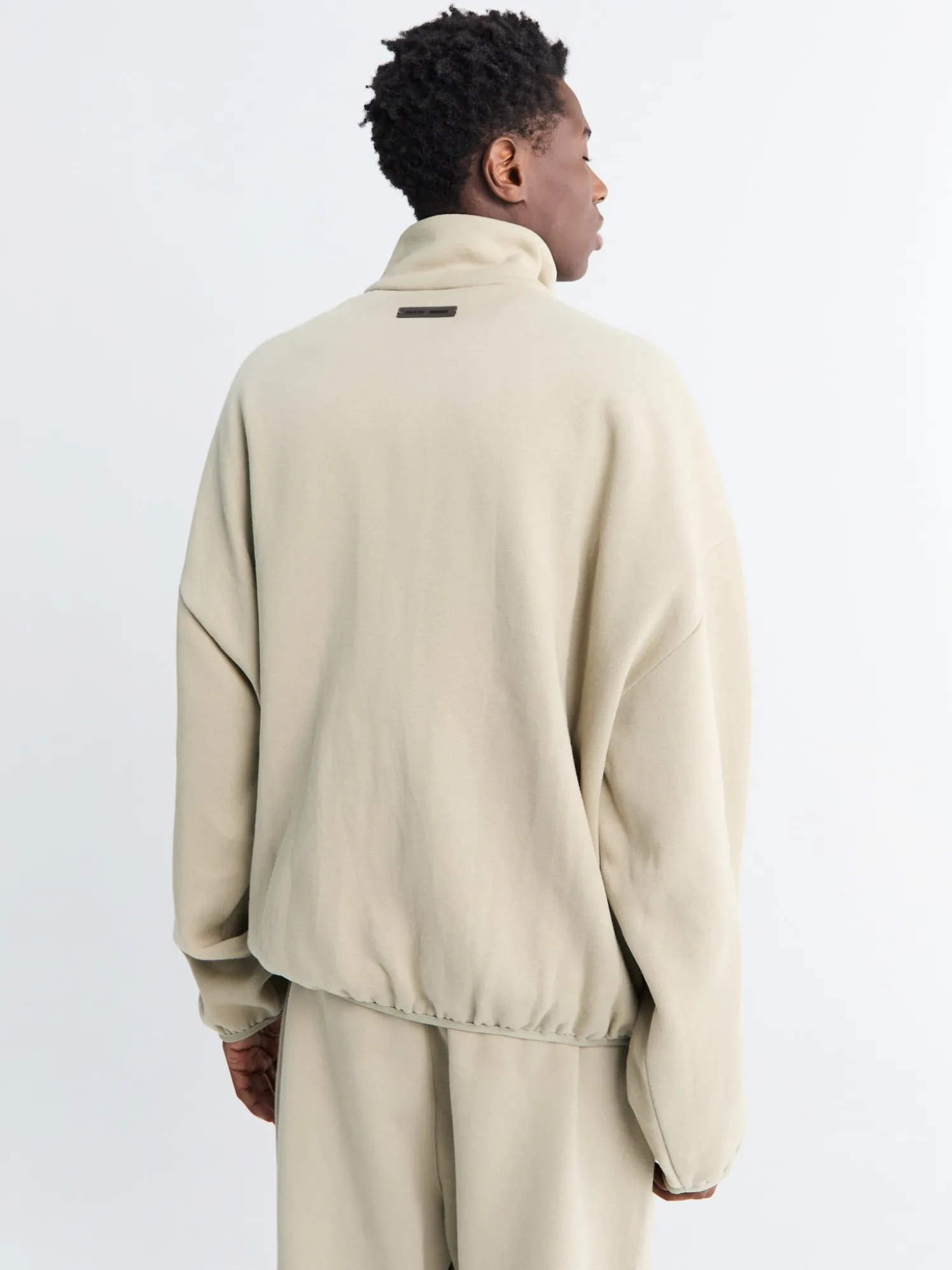 Modern Fit Fleece Track Jacket i Abbey Stone