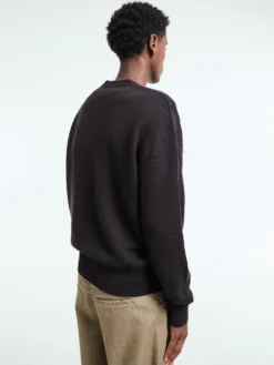 Moon Merino V-Neck Knit i Brun
