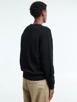 Moon Merino V-Neck Strik i Sort