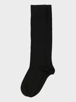 Mrs Merino High Ribbed Strømper i Sort