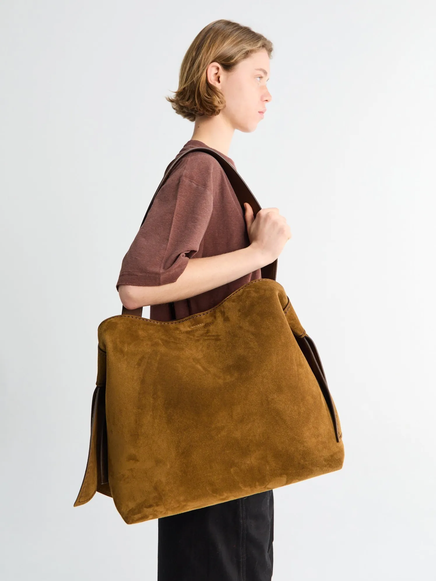 Musubi Midi Taske Ruskind i Cognac Brun