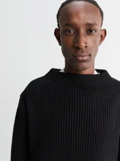 Navy Crewneck i Sort