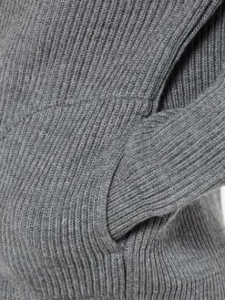 Navy Full Zip Pockets Strik i Grå