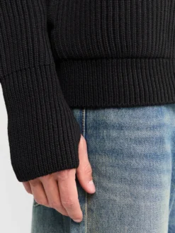 Navy Full-Zip Pockets Strik i Sort